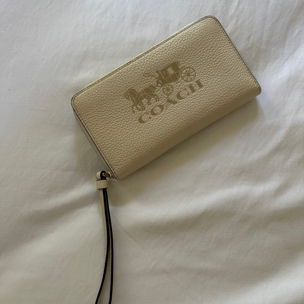 Coach Light Cream Wristlet